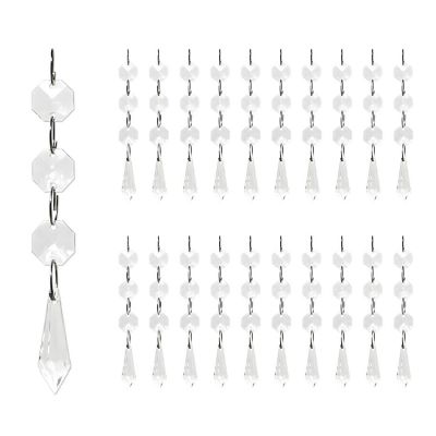 Wrapables Acrylic Hanging Crystal Bead Strands for Chandeliers, Garlands, Wedding Decorations, Christmas Tree Ornaments (20pcs), Icicle Image 1