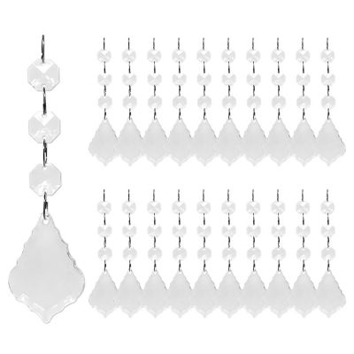 Wrapables Acrylic Hanging Crystal Bead Strands for Chandeliers, Garlands, Wedding Decorations, Christmas Tree Ornaments (20pcs), Maple Leaf Image 1