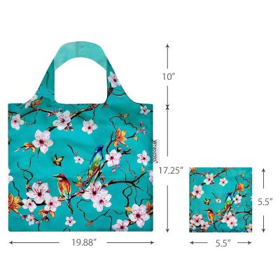 Wrapables Allybag Foldable & Lightweight Reusable Grocery Bag, Cherry Blossoms Image 1