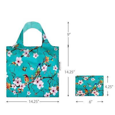Wrapables Allybag Foldable & Lightweight Reusable Grocery Bag, Grab & Go Cherry Blossoms Image 1