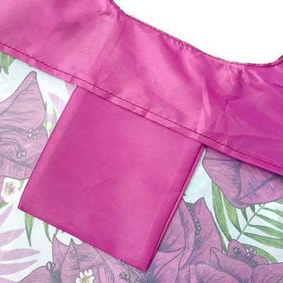 Wrapables Allybag Foldable & Lightweight Reusable Grocery Bag, Purple Leaves Image 2