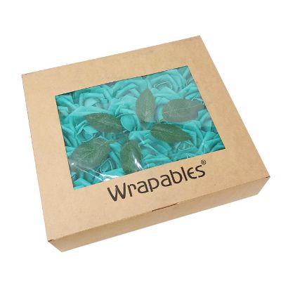 Wrapables Aqua Green Artificial Flowers, Real Touch Latex Roses Image 3