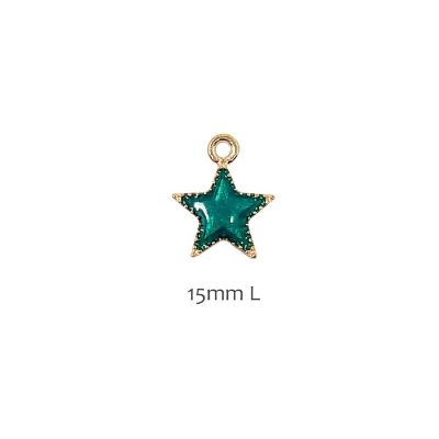 Wrapables Astronomy Jewelry Making Charm Pendant (Set of 10), Green Star Image 2