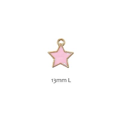 Wrapables Astronomy Jewelry Making Charm Pendant (Set of 10), Pink Star Image 2