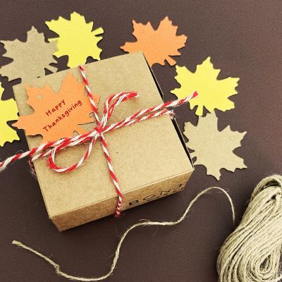 Wrapables Autumn Maple Leaves Gift Tags/Kraft Hang Tags with Jute Strings (100pcs) Image 2