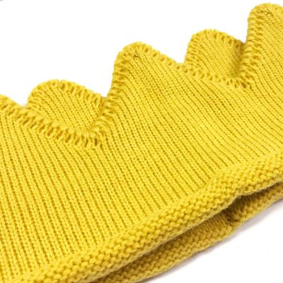 Wrapables Baby Boy & Girl Birthday Party Knitted Crown Headband Beanie Cap Hat, Yellow Image 2