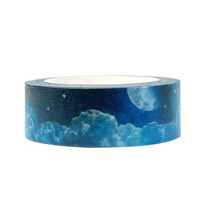 Wrapables Beautiful Scenery 15mm x 10M Washi Masking Tape, Blue Night Sky Image 1