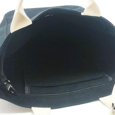 Wrapables Black Canvas Tote Bag for Women, Casual Cross Body Shoulder Handbag Image 1