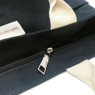 Wrapables Black Canvas Tote Bag for Women, Casual Cross Body Shoulder Handbag Image 2