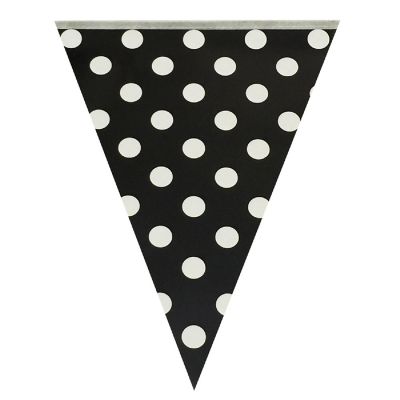 Wrapables Black Polka Dots Triangle Pennant Banner Party Decorations Image 1