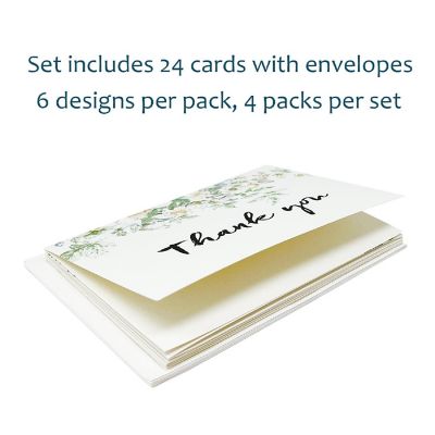 Wrapables Blank Thank You Cards with Envelopes (Set of 4), Classic Floral Image 2