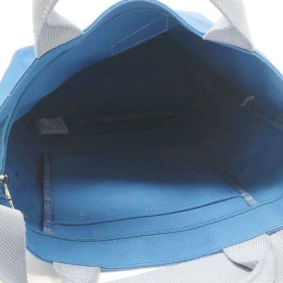 Wrapables Blue Canvas Tote Bag for Women, Casual Cross Body Shoulder Handbag Image 1