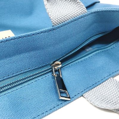Wrapables Blue Canvas Tote Bag for Women, Casual Cross Body Shoulder Handbag Image 2