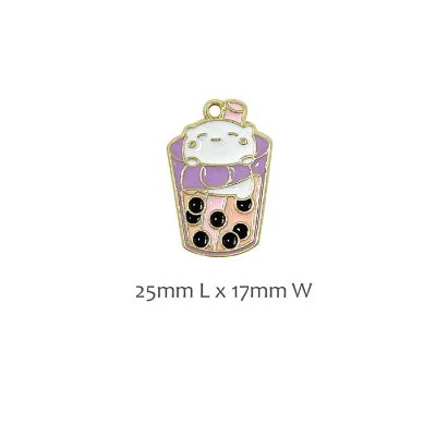 Wrapables Boba Milk Tea Jewelry Making Pendant Charms (Set of 10), Boba Lover Image 2