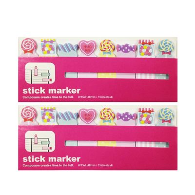 Wrapables Bookmark Flag Tab Sticky Markers, Candy & Sweets (Set of 2) Image 1