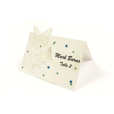 Wrapables Butterflies Wedding Decor Table Name Place Cards (Set of 50) Image 1