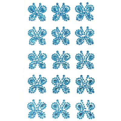 Wrapables Butterfly Crystal Adhesive Rhinestones Gems, Blue Image 1