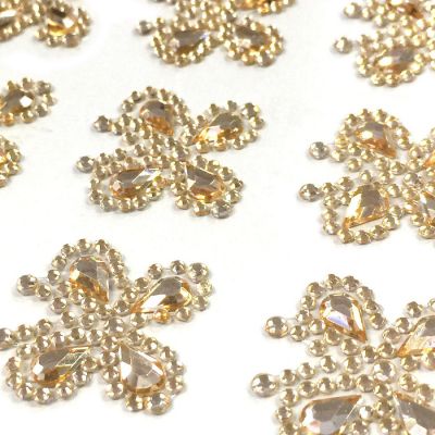 Wrapables Butterfly Crystal Adhesive Rhinestones Gems, Champagne Image 1