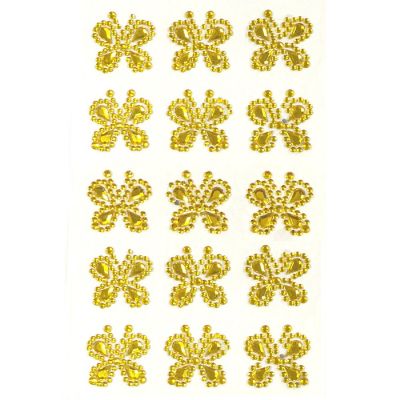 Wrapables Butterfly Crystal Adhesive Rhinestones Gems, Gold Image 1
