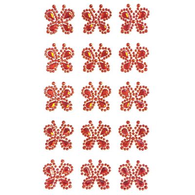 Wrapables Butterfly Crystal Adhesive Rhinestones Gems, Red Image 1