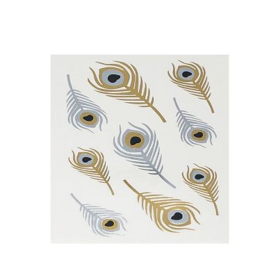 Wrapables&#194;&#174; Celebrity Inspired Temporary Tattoos in Metallic Gold Silver and Black (6 Sheets), Large, Feathers & Stars Image 3