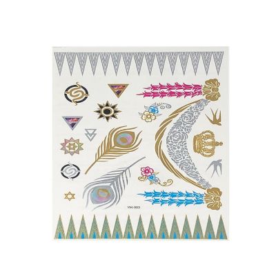 Wrapables&#174; Celebrity Inspired Temporary Tattoos in Metallic Gold Silver and Black (6 Sheets), Large, Goddess Symbols Image 2