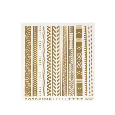 Wrapables&#174; Celebrity Inspired Temporary Tattoos in Metallic Gold Silver and Black (6 Sheets), Large, Jewel Image 3