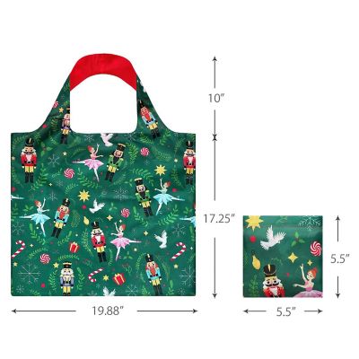 Wrapables Christmas Allybag Foldable & Lightweight Reusable Grocery Bag, Holiday Spirit Green Image 1
