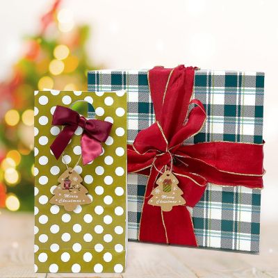Wrapables Christmas Holiday Gift Tags/Kraft Hang Tags with Jute Strings, (48pcs) Christmas Trees Image 2