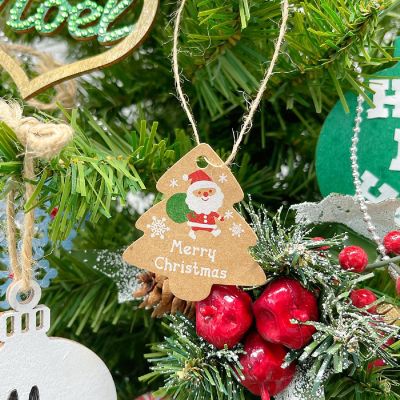 Wrapables Christmas Holiday Gift Tags/Kraft Hang Tags with Jute Strings, (48pcs) Christmas Trees Image 3