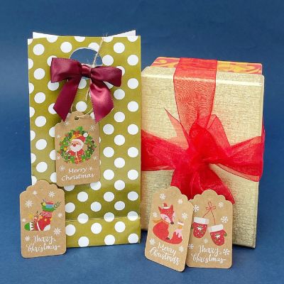 Wrapables Christmas Holiday Gift Tags/Kraft Hang Tags with Jute Strings, (50pcs) Holiday Assortment Image 3
