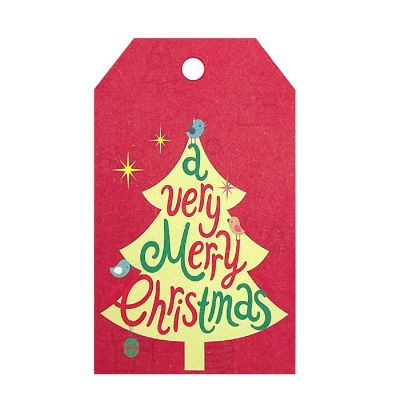 Wrapables Christmas Holiday Gift Tags/Kraft Paper Hang Tags, (50pcs), Holiday Cheer Image 3