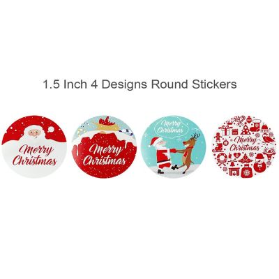 Wrapables Christmas Stickers Label Roll, Holiday Stickers (500pcs), Red & White Image 1