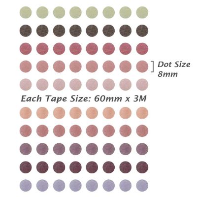 Wrapables Colorful Dots Washi Masking Tape, Round Circle Stickers 6M Length Total (Set of 2), Purple & Puce Image 3