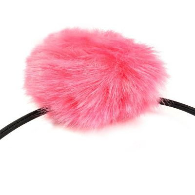 Wrapables Cosplay Costume Headband, Party Headwear, Pink Pom Poms Image 1