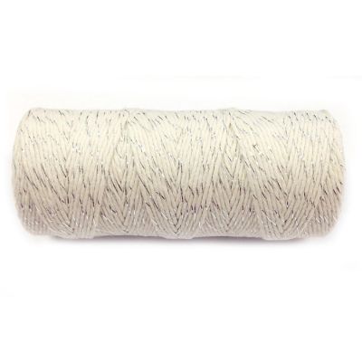 Wrapables Cotton Baker's Twine 12ply 110 Yard, Metalic Silver Image 1