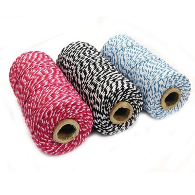 Wrapables Cotton Baker's Twine 12ply 330 Yards (Set of 3 Spools x 110 Yards)  ( Blue, Black, Red & Hot Pink) Image 1