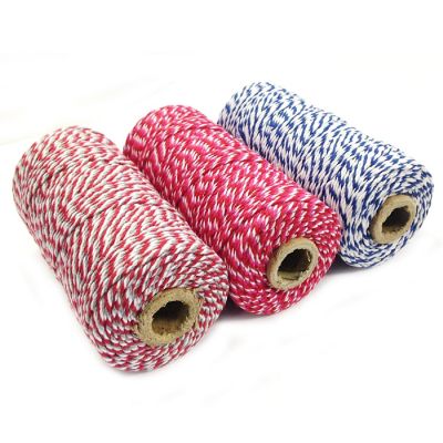 Wrapables Cotton Baker's Twine 12ply 330 Yards (Set of 3 Spools x 110 Yards) ( Navy, Red & Hot Pink, Red & Grey) Image 1