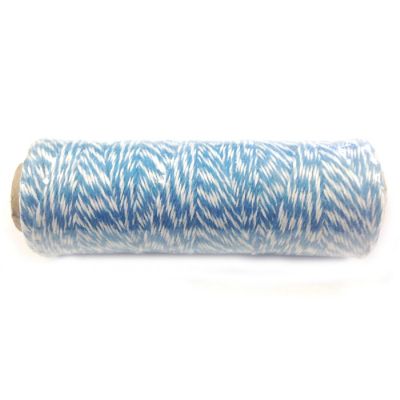 Wrapables Cotton Baker's Twine 4ply (109yd/100m), Blue/White Image 1