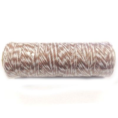 Wrapables Cotton Baker's Twine 4ply (109yd/100m), Brown/White Image 1