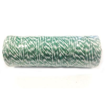 Wrapables Cotton Baker's Twine 4ply (109yd/100m), Dark Green/White Image 1
