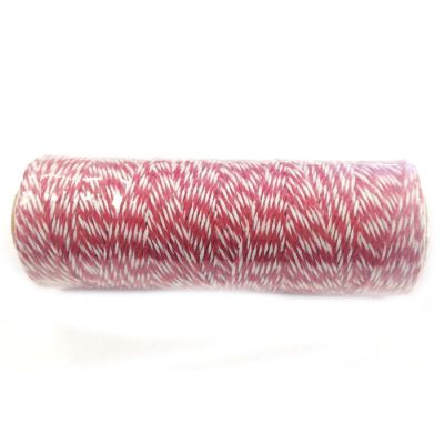Wrapables Cotton Baker's Twine 4ply (109yd/100m), Red/White Image 1