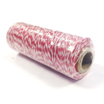 Wrapables Cotton Baker's Twine 4ply (109yd/100m), Red/White Image 1