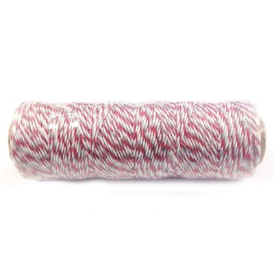 Wrapables Cotton Baker's Twine 4ply 110 Yard, for Gift Wrapping, Party Decor, and Arts and Crafts - Red and Grey Image 1