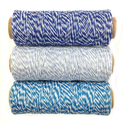 Wrapables Cotton Baker's Twine 4ply 330 Yards (Set of 3 Spools x 110 Yards) ( Navy, Blue Grey, Blue Image 1