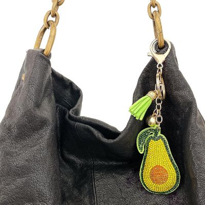 Wrapables Crystal Bling Key Chain Keyring Car Purse Handbag Pendant Charm, Avacado Image 3