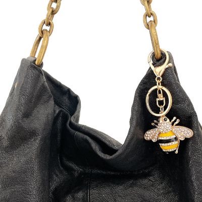 Wrapables Crystal Bling Key Chain Keyring Car Purse Handbag Pendant Charm, Bee Image 3