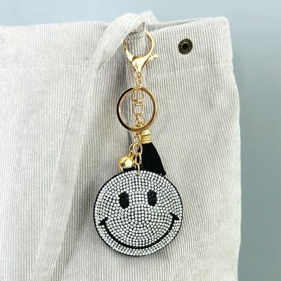 Wrapables Crystal Bling Key Chain Keyring with Tassel Car Purse Handbag Pendant, Smiles Image 3