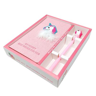 Wrapables Cute Notebook Gel Pen Set, Diary Journal Gift Set, Unicorn Image 1