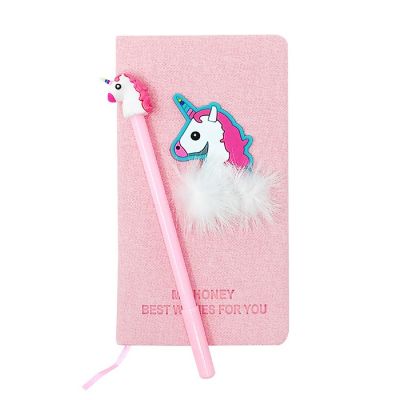 Wrapables Cute Notebook Gel Pen Set, Diary Journal Gift Set, Unicorn Image 2